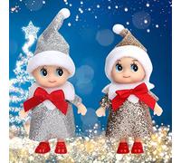 Dioche Baby Elf Doll 4 Mini Muñecos de Elfos Navideños: un Juego de Juguetes Navideños para Bebés Adecuado para Decoraciones y Regalos para Niños