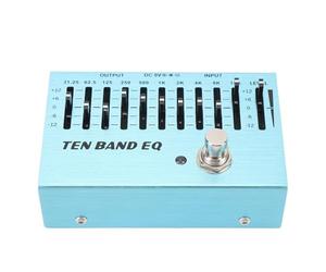 Dioche Band Equalizer 10 Pedal EQ de 10 Bandas de [Nombre de marca] - Mini Efecto Ecualizador de Aluminio Premium para bajo y Guitarra Eléctrica, True Bypass, 31,25 Hz - 16 KHz, DC9 V - Perfecto