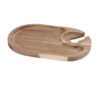 Dioche Bandeja de Aperitivos de Vino de Madera con Soporte para Copas, Mini Fuente Fría y Bandeja para Aperitivos de queso: Imprescindible para Cócteles y recepciones. 23x15,5 Cm