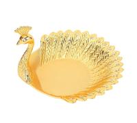 Dioche Bandeja de Metal para Servir Frutas con Forma de Pavo Real y Caramelos - Exquisito Tazón de Fruta Seca Decorativo de Aleación de Zinc para el Hogar y el Hotel