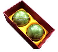 Dioche Bolas de Masaje de Jade, Bolas para Aliviar el Estrés para Manos con Puntos de Acupresión, Bolas de Rodillos de Masaje Físico para el Cuidado de la Salud de Las Manos