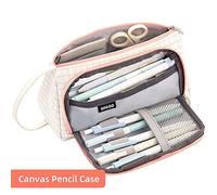 Dioche Bolsa para Lápices. Este Estuche para Lápices de Lona de Gran Capacidad Cuenta con un Portalápices y un Bolsillo de Malla, lo Que lo Hace Adecuado para Que Estudiantes y Niños Guarden (Bolsa