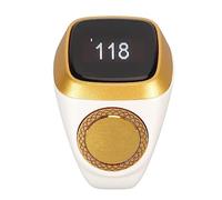 Dioche Bstash TasAnillo Contador Inteligente de 18 Mm - Pantalla Digital con Recordatorio de Vibración, Alertas de Tiempo de Oración y Batería de Larga Duración Contar Diariamente,