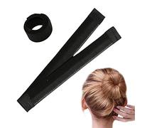 Dioche Cabeza de Bolas Artefacto para el Cabello Trenzado Anillo de Bofetada Cabeza de Capullo de Flor Horquilla para Hacer Moños para Ejercicios de Yoga y Fiestas 21CM 2 Uds (BLACK)