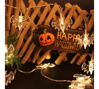 Dioche Cadena de Luces de Halloween, 40 Luces LED de Cadena de Murciélagos de 20 Pies, Decorativas de Halloween Impermeables con 2 Modos para una Atmósfera Espeluznante, Funciona con Pilas, (20LED)