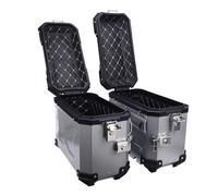 Dioche Caja de Equipaje Maleta Lateral para Motocicleta Ajuste Universal Aleación de Aluminio 28L Caja de Alforja Dura Izquierda Derecha con Soporte de Bloqueo para Casco y Equipaje - y Diseño