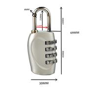 Dioche Candado de Combinación de 4 Dígitos, Candado de Seguridad para Exteriores, Candado de Equipaje de Aleación de Zinc para Mochilas, Maletas, Cajones, Taquillas, Bolsas de Viaje (Blanco plateado)
