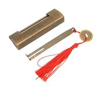 Dioche Candado Vintage Candado Antiguo de Latón Horizontal de de Estilo Antiguo Chino de 5,9 Cm para Joyeros y Decoración - Diseño Exquisito y Resistente Al óxido (Bronce)