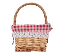 Dioche Caperucita Roja Cesta de Picnic de Mimbre con Forro Desmontable - Diseño Tejido a Mano para Aventuras Al Aire Libre, Camping, Recolección de Verduras, Capacidad Espaciosa - Ideal para el Día