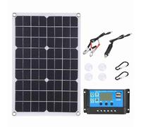 Dioche Cell Kit de Panel Flexible Solar Portátil de 300 W de Silicio Monocristalino con Controlador de 50 A, Puerto de Carga USB Dual y Abrazadera de Batería DC5521 para Dispositivos de 5 V y (con