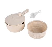 Dioche Centrifugadora de Ensaladas, Secadora de Frutas y Verduras, Colador, Tamiz, Limpiador de Frutas, Centrifugadora, Electrodomésticos de Cocina, Herramienta Manual para Lavar (Beige)