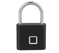 Dioche Cerradura de Seguridad a Prueba de Agua Candado de Huellas Dactilares Cerradura Electrónica Biométrica sin Llave con Acceso de Emergencia USB Recargable para Uso en Exteriores (BLACK)