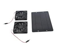 Dioche Chicken Co Kit de Ventilador Dual con Energía Solar de 20 W: Solución de Refrigeración de 12 V CC de bajo Consumo para Vehículos Recreativos, Invernaderos y Hogares con Interruptor de