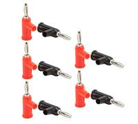 Dioche Conector Tipo Banana de 4 Mm Conector sin Soldadura Apilable con Tipo Banana de 4 Mm de 10 Piezas: Latón y ABS, Ideal para Accesorios de Seguridad, Instalación Conveniente