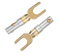 Dioche Conectores Banana, Conector de Altavoz Tipo U Spade Tornillo de Audio Adaptador con Cobre Puro Chapado en Oro O Flexible del Cable