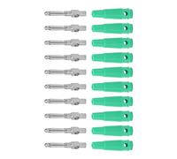 Dioche Conectores Macho Apilables, 10 Unidades de Conector Banana de 4 Mm, Alta Corriente 32 A y Voltaje 1000 V, Enchufes Macho Apilables con Cobre y Funda de PVC Suave para Altavoces, TV, Conexión