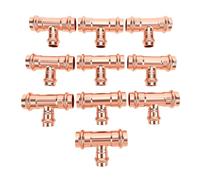 Dioche Conexión en T de Prensa de Cobre, T Reductora de 3/4 X 3/4 X 1/2 | Cobre, Líneas de Agua Potable, Sistemas HVAC, Engarzado Hidráulico, 300 PSI, 0°F a 250°F, Conector de Tubería