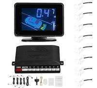 Dioche de Sensor de Estacionamiento de Marcha Atrás con Zumbador Trasero de Radar con 8 Sensores, Pantalla LCD, Volúmenes, Advertencia de Sonido y Modos para Cualquier Automóvil, Camión, SUV de 12 V