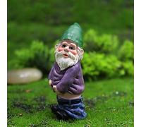 Dioche Decoraciones Mini Resina Yuexinghui Estatua de Enanos de Resina Decoraciones de Jardín 4 Piezas Lindo Mini Gnomo Borracho para Cuento de Hadas Paisaje y Decoración de Escritorio (Green #42)