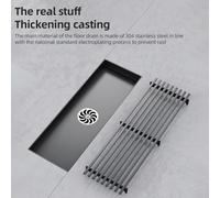 Dioche Desagüe de Ducha Lineal Desagüe de Ducha Lineal de 12 Pulgadas con Colador de Cabello - Diseño Patentado a Prueba de Olores, Alta Capacidad de Flujo para un Drenaje Rápido, Moderno Acero (30