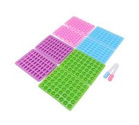 Dioche Dinosaur Candy Molds Juego de 10 Moldes de Silicona para Dulces, Formas de Mini Dinosaurio, Oso, Corazón y Donut, Resistente a Altas y Bajas Temperaturas, Incluye 2 Cuentagotas para Hacer