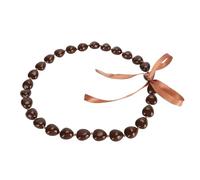 Dioche Elegante Resina Kukui Nuez LEI Collar con de Cinta | Graduación y Adorno de Ocasión Especial | Collar de Nuez Hawaiano Negro Liviano para una Buena Suerte Simbólica (BROWN)