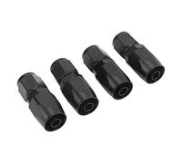 Dioche End 6 an 4pcs Universal Aluminio AN6 Adaptador de Montaje de Extremo de Manguera Giratorio Recto de 0 Grados para Modificación de Automóvil, Accesorio de Línea de Negro