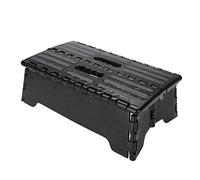 Dioche Escalera reposapiés taburete plegable, step heces portátil para superior coche/baño negro, 38 x 21,5 x 13 cm