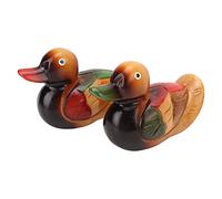 Dioche Estatua de Pájaro de Jardín de Roble de Madera de Patos de Boda, Colores Vibrantes, Decoración Segura y Duradera para el Día de San Valentín, Bodas, Decoración del Hogar