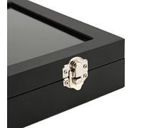 Dioche Expositor de Medallas con Tapa de Cristal Transparente a Prueba de Polvo, Hebilla de Bloqueo para Broches y Joyas - Elegante Caja de Almacenamiento para Insignias - Perfecto para Colección de