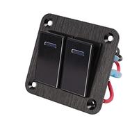 Dioche Gang Toggle Panel de Interruptor Basculante de Aluminio ON OFF 12 V 24 V Aleación de Aluminio Retroiluminado Azul para Coche, Barco, Camión, RV - Panel de Interruptor de Palanca Precableado
