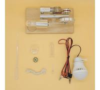 Dioche Generador de Electricidad con Motor Stirling de Aire Caliente con Bombilla LED - Modelo de Experimento Científico para Adultos, Niños y Profesores - Base de Aleación de Aluminio CNC - Gran