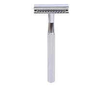 Dioche Herramienta de Afeitado de Seguridad de Doble Cara de Metal de Primera Calidad Diseño Liviano para Viajes Afeitado Manual para un Afeitado Suave, Adecuado para Hombres de Todas (SILVER)