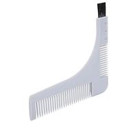 Dioche Herramienta de Aseo Recortadora Moldeadora de Barba Herramienta de Peinado en Forma de L para Hombres Recorte de Bigote Peine de Aseo de Plástico Flexible (GREY)