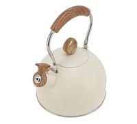 Dioche Hervidor de Crema Hervidor con Silbato de Acero Inoxidable de de 2,5 L, Apto para Estufas Eléctricas y de Gas, Color Mendigo, Esencial para Todos los Hogares, Ebullición Rápida (Beige)