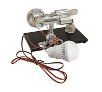 Dioche Hot Air Stirling Generador de Electricidad con Motor Stirling de Aire Caliente con Bombilla LED - Modelo de Experimento Científico para Adultos, Niños y Maestros - Base de Aleación de (Black)