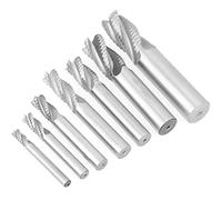 Dioche Juego de Brocas para Fresadora de Extremo HSS, Desbaste, 7 Uds. |Rompevirutas para Desbaste |Acero de Alta Velocidad |Corte para Fresadoras |Ideal para Madera, Metal y Más