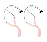 Dioche Juego de Collar para Masticar Sensorial Collares Masticables de Silicona Suave para Niños Collar para Masticar con Colgante para Autismo TDAH Alivio de la Ansiedad Paquete de 2 (PINK)