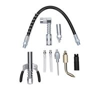 Dioche Kit de Accesorios para Pistola Engrasadora con Acoplador de 90 | Juego de Accesorios de Acero Aleado, Compatible con Boquillas DIN y SAE, para Mantenimiento de Maquinaria Industrial y