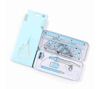 Dioche Kit de Geometría Matemática Un Kit de Herramientas de Matemáticas y Geometría de 8 Piezas que Incluye Regla, Transportador, Compás, Lápiz y Borrador, Adecuado como Herramientas de Dibujo de