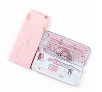 Dioche Kit de Geometría Matemática Un Kit de Herramientas de Matemáticas y Geometría de 8 Piezas que Incluye Regla, Transportador, Compás, Lápiz y Borrador, Adecuado como Herramientas de Dibujo de