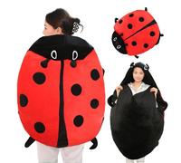 Dioche Ladybug PiAlmohada de Mariquita Usable | Linda Felpa Portátil para Dormir Cálida | Almohada de Mariquita Gigante de Gran Tamaño de 100 Cm/39,4 Pulgadas para Niños y Adultos | Decoración para