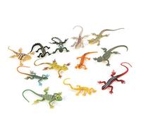 Dioche Lagartos de Goma para 12 Piezas/Juego de Modelos de Lagartos Simulados Coloridos - Juguetes de Animales para Niños para Aprender y Divertirse - Plástico Duradero, Ideal para la Escuela,