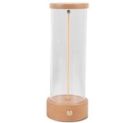 Dioche Lámpara de Escritorio Minimalista Recargable por USB, Mesita de Noche Moderna, Base de Madera, Lámpara de Noche para Dormitorio, Lectura, Estudio y Oficina