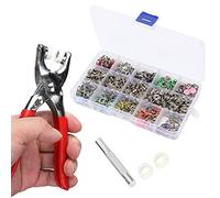 Dioche Latón y 804 Piezas Kit de Cierres a Presión Máquina Punzonadora de Botones de Coser Alicates de Presión Manual Herramientas con 10 Colores para Manualidades y Producción de Ropa
