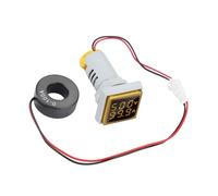Dioche Luz Indicadora LED de 110 V Pantalla Digital LED Indicador de Medidor de Corriente de Voltaje CA Medidor de 22 Mm 0-100 A con Pantalla Clara y de Alta Precisión (YELLOW)