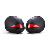 Dioche Maleta Lateral Universal para Motocicleta, Caja de Alforja Dura de 36 L Compatible con la Mayoría de Bicicletas y Cruceros con Diseño y Bloqueo Antirrobo (Rojo)
