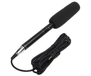 Dioche Micrófono de Entrevista Micrófono de Entrevista de Alta Sensibilidad Negro - Mini Portátil con Cable para Grabación Ideal para Cámaras, Reuniones, Discursos y Eventos Al