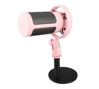 Dioche Micrófono USB RGB con Trípode | Monitoreo en Tiempo Real | Conectar y Reproducir | Control de Ganancia de Volumen Juegos, Reuniones, Transmisión en Vivo y Grabación | (Pink)