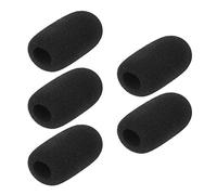 Dioche Mini Parabrisas de Espuma para Micrófono, Cubiertas de Micrófono Profesionales con Reducción de Ruido para Auriculares de Solapa, Micrófonos de Conferencia, Paquete de 5, 6 (BLACK)